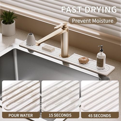 Faucet Mat for Kitchen Sink, Diatomite Stone Drying Sink Protectors