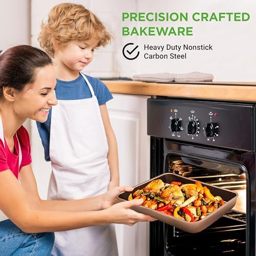 NutriChef 6-Piece Nonstick Bakeware Set, Carbon Steel Baking Pans Set