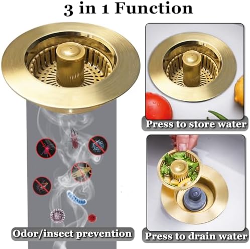 BAOLSLS 3-in-1 Kitchen Sink Drain Strainer