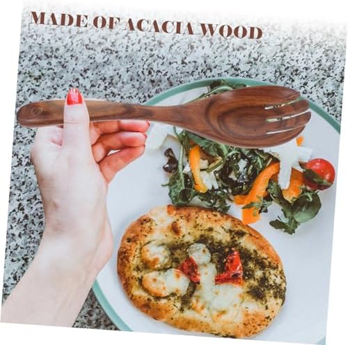 Acacia Wood Salad Servers Spork 10.4 Inch Wooden Serving Utensil for