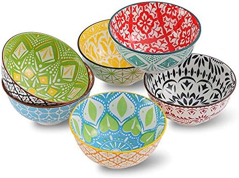 AHX Porcelain Dessert Bowls Cereal bowl - Ceramic Bowl Set of 6