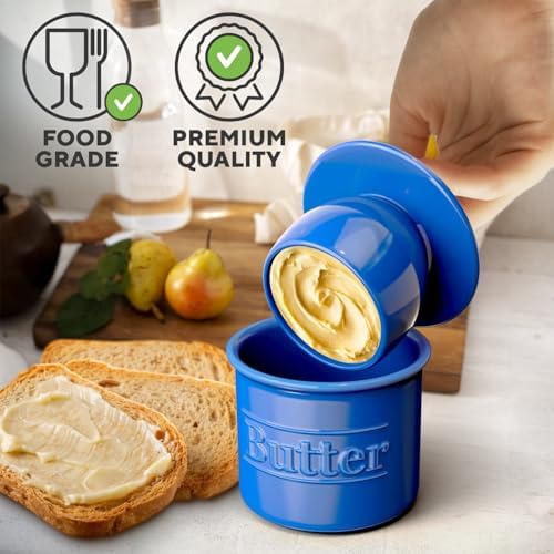 Butter Crock with Lid, French Butter Dish and Ceramic Butter Keeper