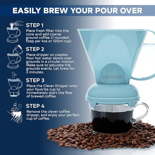 Clever Macaron Blue Coffee Dripper, 10 Fl Oz