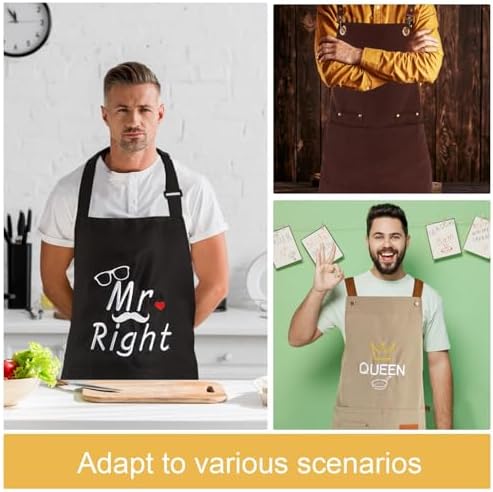 2 Pack Kitchen Cooking Aprons, Adjustable Bib Soft Chef Apron with 2