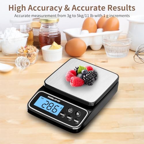 SEMIER Kitchen Scale with 4 Units Percentage and Tare Function