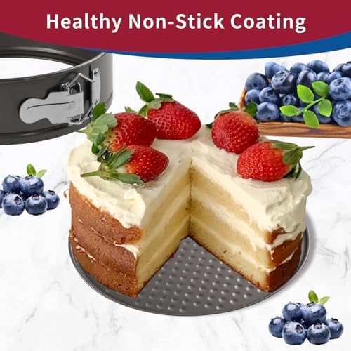 Springform Pan Set, 4" 7" 9" Nonstick Cheesecake Pan, Round Cake Pans