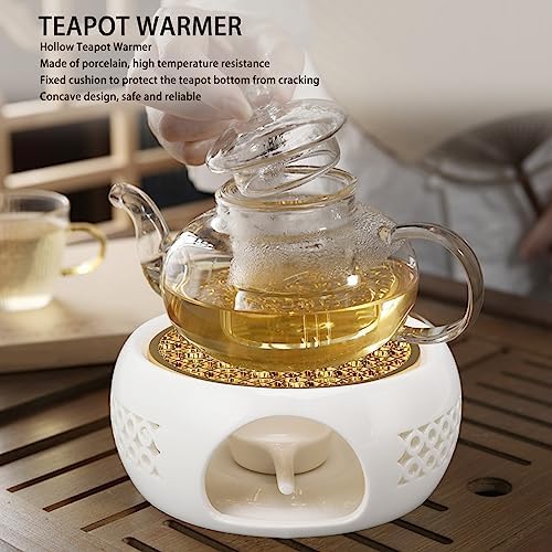 Gavigain Porcelain Teapot Heater, Hollow Frame Round Teapot Warmer