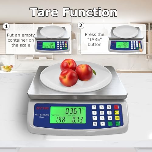 Large Digital Kitchen Scale 40kg/88lb Stainless Steel Price Computing