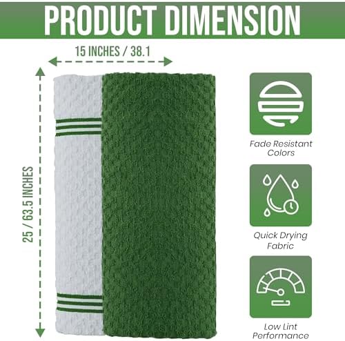 Kitchen Towels, Set of 6, 15 x 25 Inch, Kitchen Towels Cotton