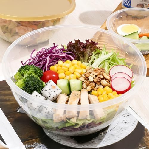 Plastic Mixing Bowls with Lids Set, Multicolor Salad Bowl Set