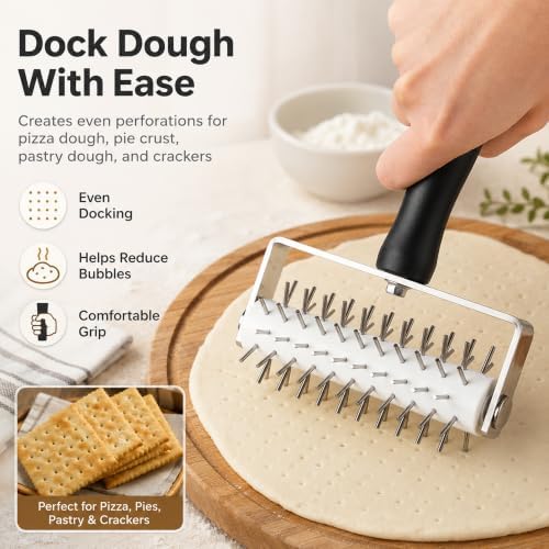 Pizza Dough Docker, Stainless Steel Pastry Roller