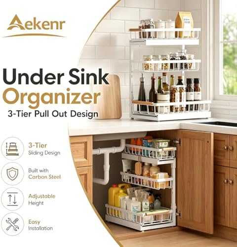 Under Sink Organizer and Storage for Bathroom and Kitchen - 1 Pack
