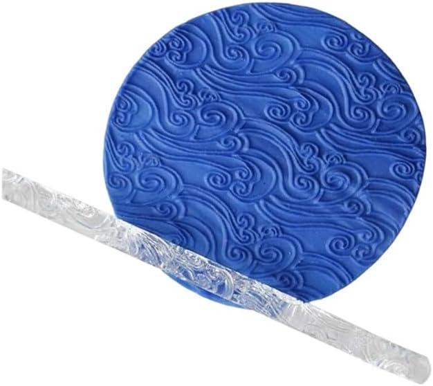 Embossing Acrylic Clear Rolling Pin Sea Wave Effect Texture Cake