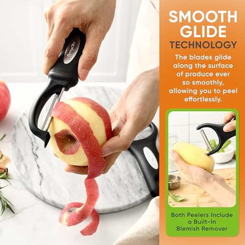 Spring Chef Swivel Vegetable Peeler & Y Peeler with Sharp Stainless