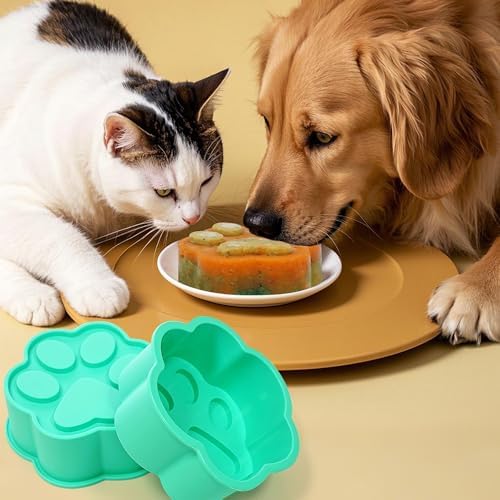 6Inch Dog Birthday Cake Mold, 1Pack Paw Shaped Silicone Pan Extra