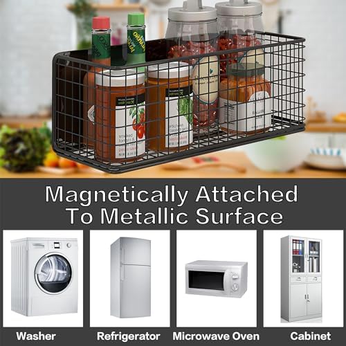 Magnetic Shelf Basket for Fridge, Washer, or Dryer