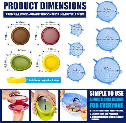 2-in-1 Produce Saver Containers, 4 Containers + 6 Lids