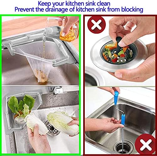 Kitchen Sink Triangle Strainer with 100PCS Mesh Bags