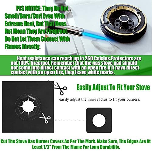 Stove Burner Covers,0.3 MM Double Thickness,8 Pack,Black,Size 10.6” x