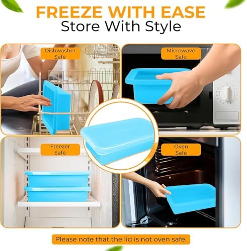 (2 Pack) Large Silicone Freezer Containers For Soup, Pasta Sauce