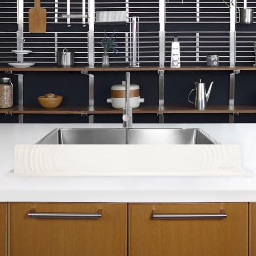 30" (75cm) Kitchen Sink Splash Guard, Silicone Water Guard - White