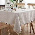 meioro Rectangle Linen Fabric Table Cloth 47 x 63 Inch - Dining Room