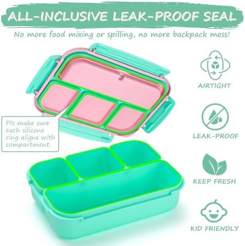 QQKO Bento Box for Kids Adults, School Toddler Lunch Box for Boys
