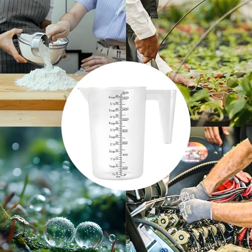 Liquid Measuring Cup with Handle, 48 oz / 6 Cup / 1500 ml Plastic