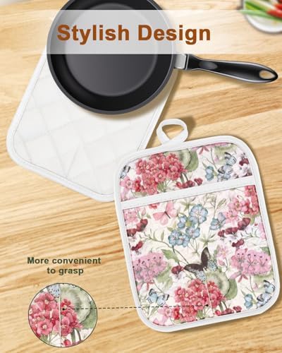 Swooflia 100% Cotton Pot Holders, 2 Pack Set