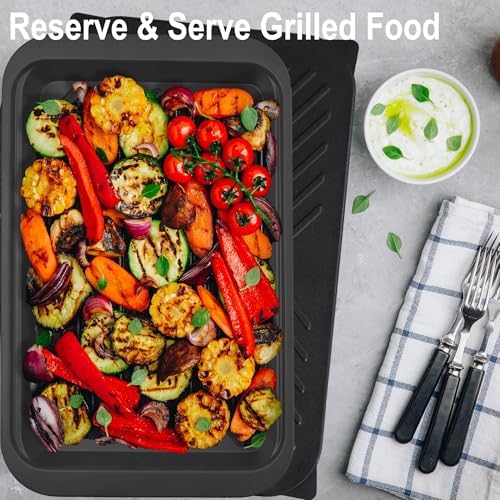 Czlizdyt Deep Grilling Prep and Serve Trays with lid, BBQ Tray for