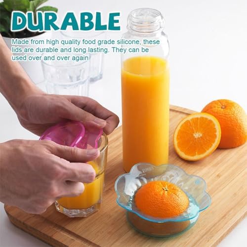 Silicone Stretch Lids, 3-Piece Petal-Shaped Bowl Covers
