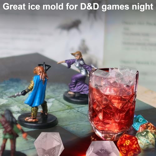 Juome DND Dice Shape Silicone Ice Cube Mold for Whisky, Ice Cube Tray