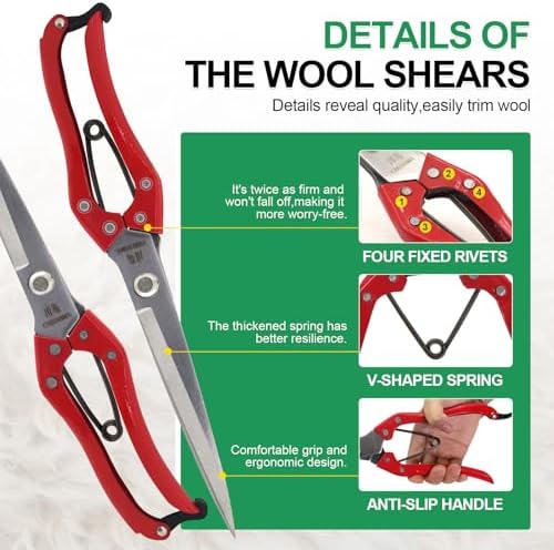 Manual Wool Shearing Shear Stainless Steel Trimming Scissor Long