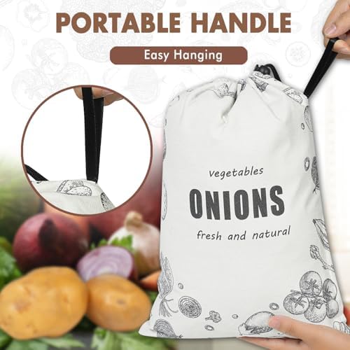 TOGETRUE Potato Onion Storage Bag, Portable Garlic Storage Bag, Onions