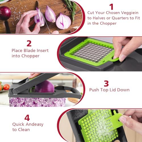 Vegetable Chopper, 13-in-1, 8 Blades