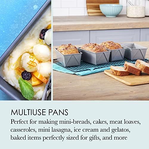 Chicago Metallic Commercial II Non-Stick Mini Loaf Pans, 5.7in X 3.2in