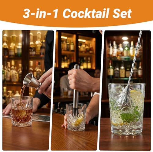 3 Pack Bar Tools, Includes 9.72" Muddler for Cocktails, 11.8" Bar