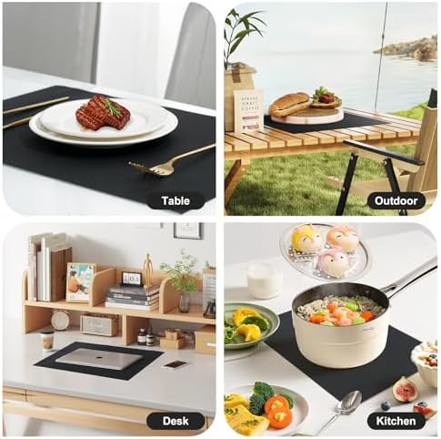 Placemats Set of 6,Non-Slip PVC Weave Table Mats Easy to Clean,Heat