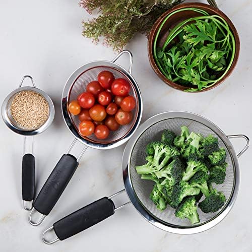 LiveFresh Food Strainer Set - Premium Fine Stainless Steel Fine Mesh