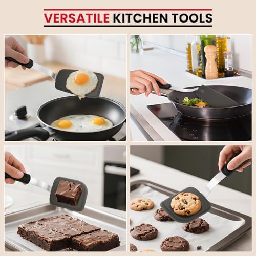 Unicook 2-Piece Small and Mini Silicone Spatula Set for Cooking and