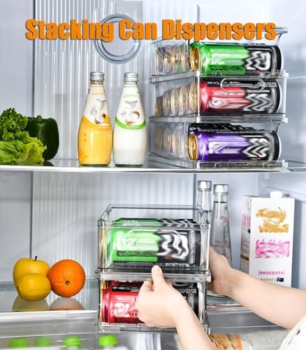 Can Dispenser For Refrigerator, Stackable Kitchen Canned Food Holder