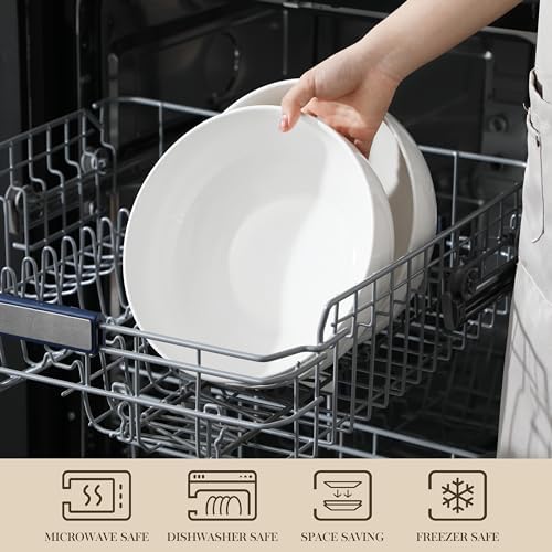 MALACASA Large Serving Bowls, 114 OZ(10") Ceramic Salad Bowls Set of 2