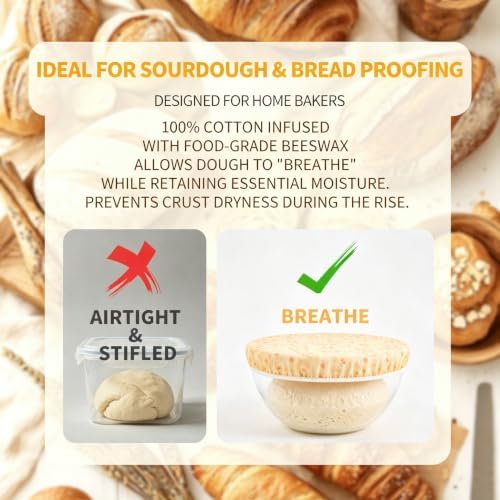 Beeswax Bowl Covers for Sourdough Proofing, 2 Pack