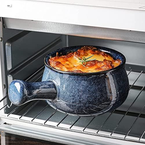 vicrays French Onion Soup Bowls With Handles, 26 Ounce for Soup