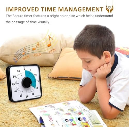 Secura 60-Minute 7.5-Inch Visual Countdown Timer