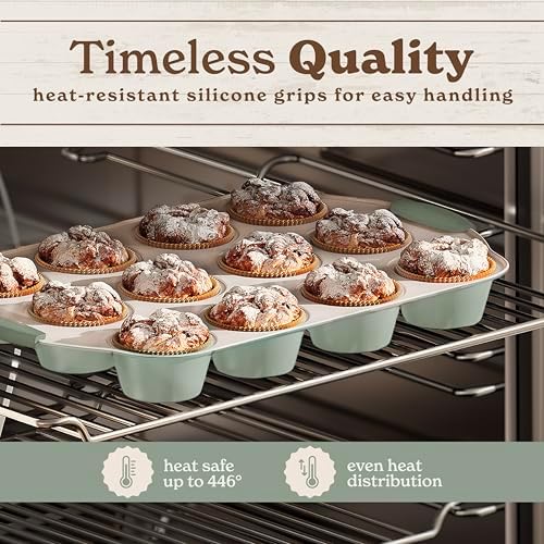 Country Kitchen Nonstick Stackable Bakeware Set - Durable, Easy Release Baking Set- 22 Pc. Includes Silicone Muffin Cups