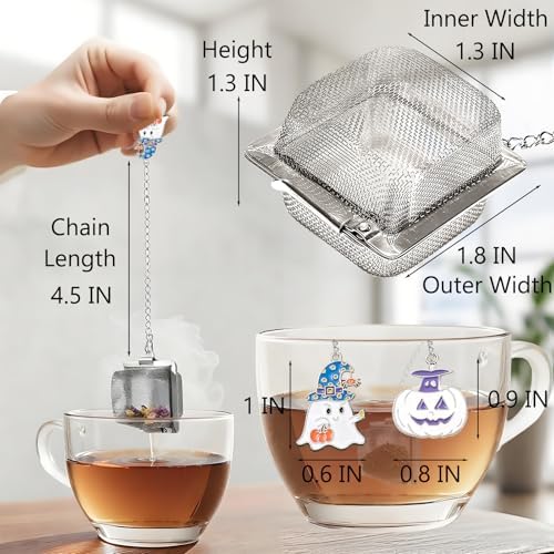 Halloween Tea Infuser Set, 2 PCS Cubic Tea Strainers for Loose Leaf