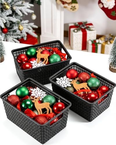 EOENVIVS Set of 6 Baskets For Organizing, Plastic Storage Bins and