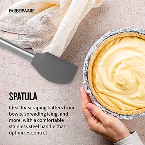 Farberware Pro Whisk and Spatula Set, Stainless Steel Handles with