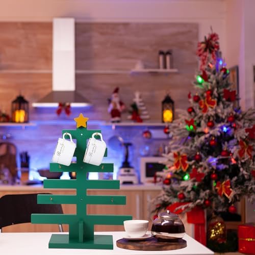 Bokon Christmas Mug Holder Tree Christmas Tree Coffee Cup Holder with